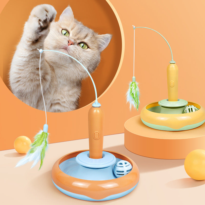 2 in 1 Cat Toy with Ball and Twist Spring