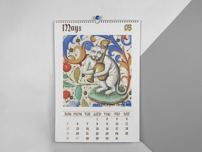 Weird Medieval Cats Calendar 2024