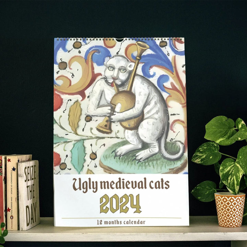 Weird Medieval Cats Calendar 2024