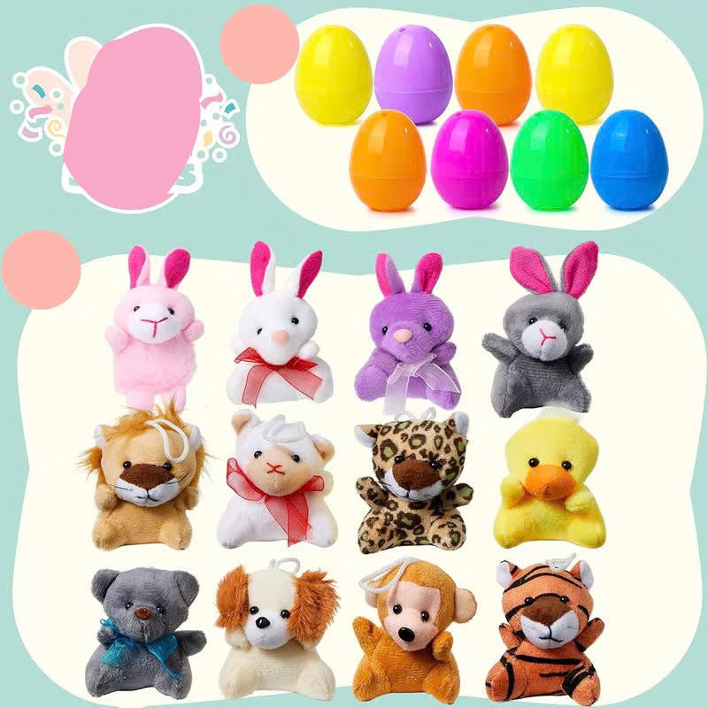 12/24 Pcs Prefilled Easter Eggs, Filled with Plush Animal Toys