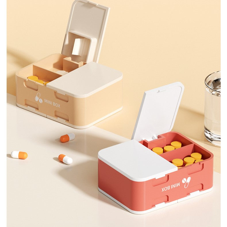 Portable Weekly Pill Organizer with Cutter