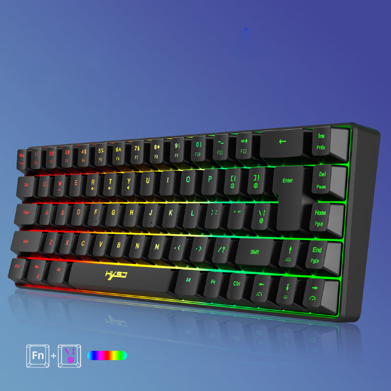 Portable Wired 68-Key RGB Gaming Keyboard