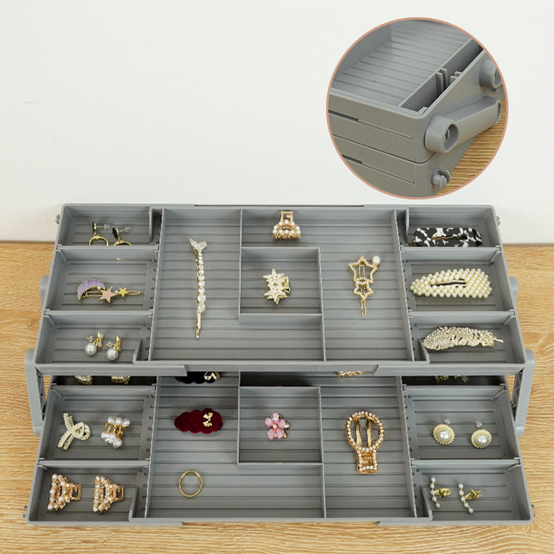 Foldable Makeup Organizer Jewelry and Cosmetics Drawer Storage Box