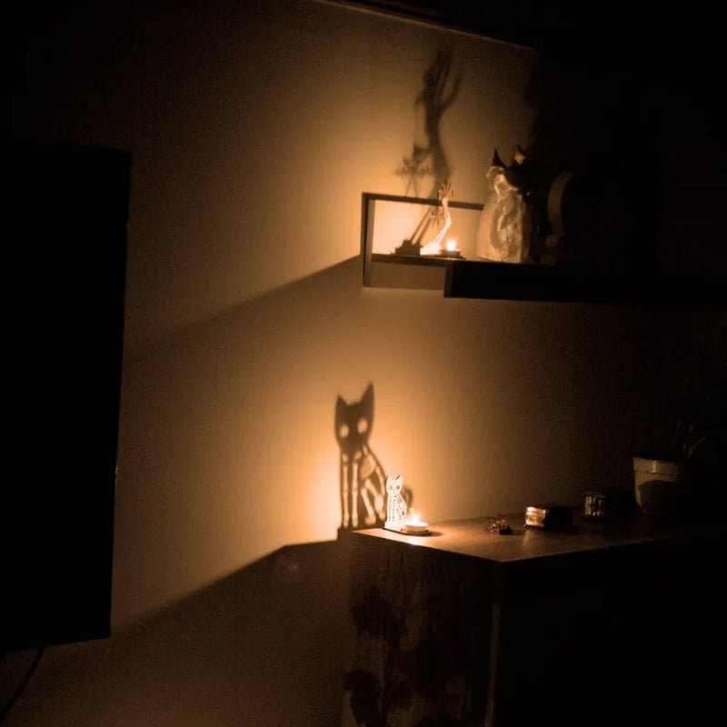 Spooky Skeleton Cat Tealight Holder