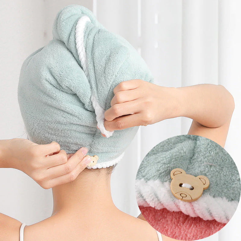 Double Layer Coral Velvet Quick Drying Hair Cap