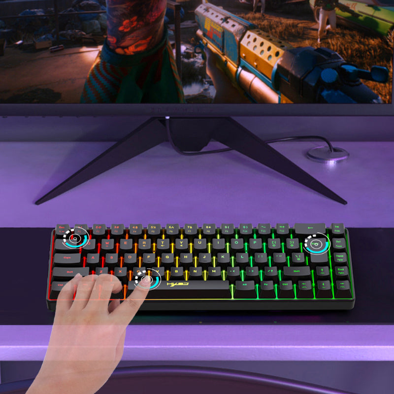 Portable Wired 68-Key RGB Gaming Keyboard