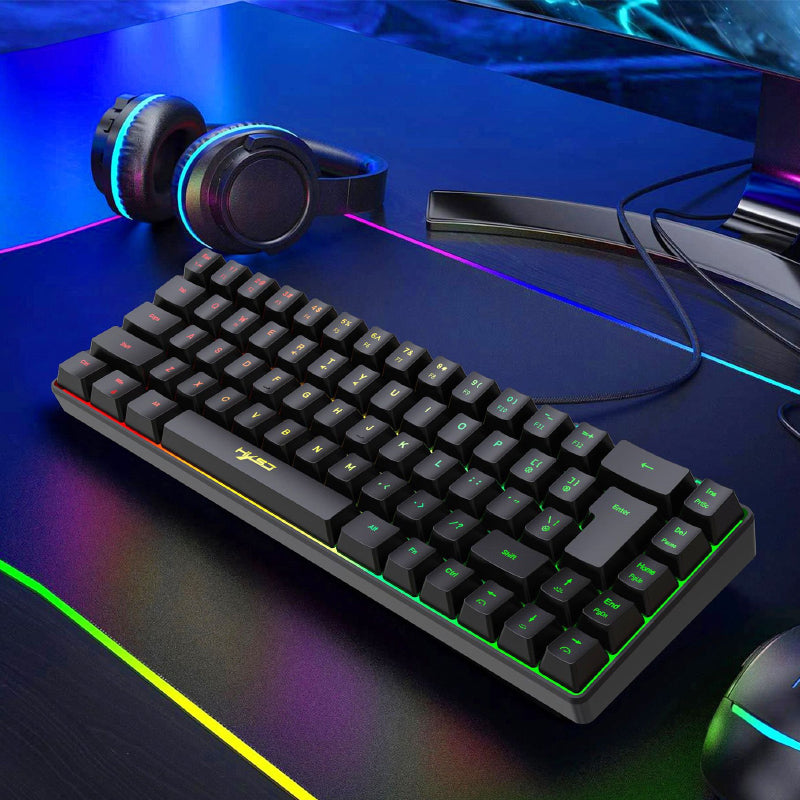 Portable Wired 68-Key RGB Gaming Keyboard