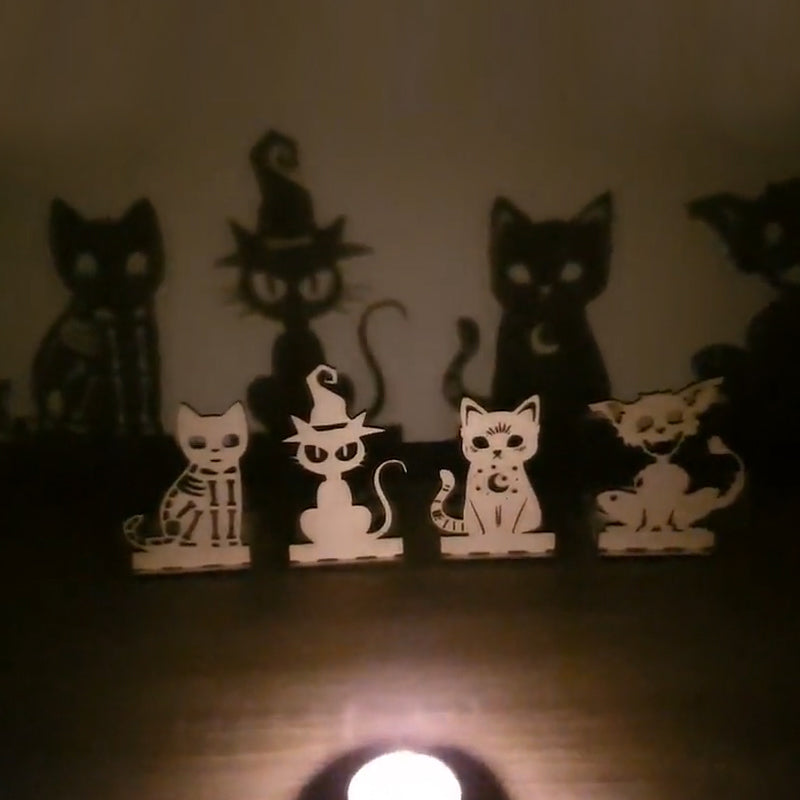 Spooky Skeleton Cat Tealight Holder