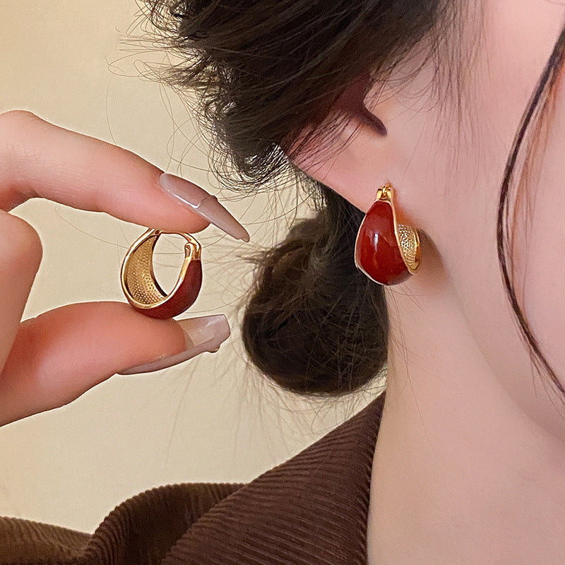 Painted Ear Hoops Pair