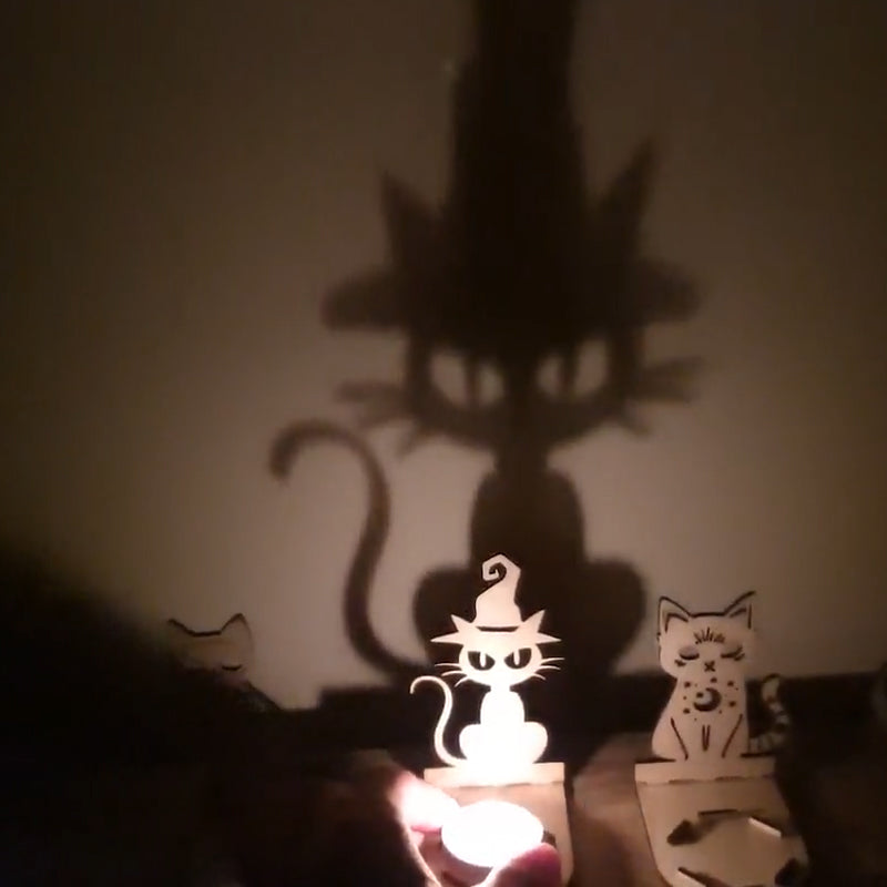 Spooky Skeleton Cat Tealight Holder