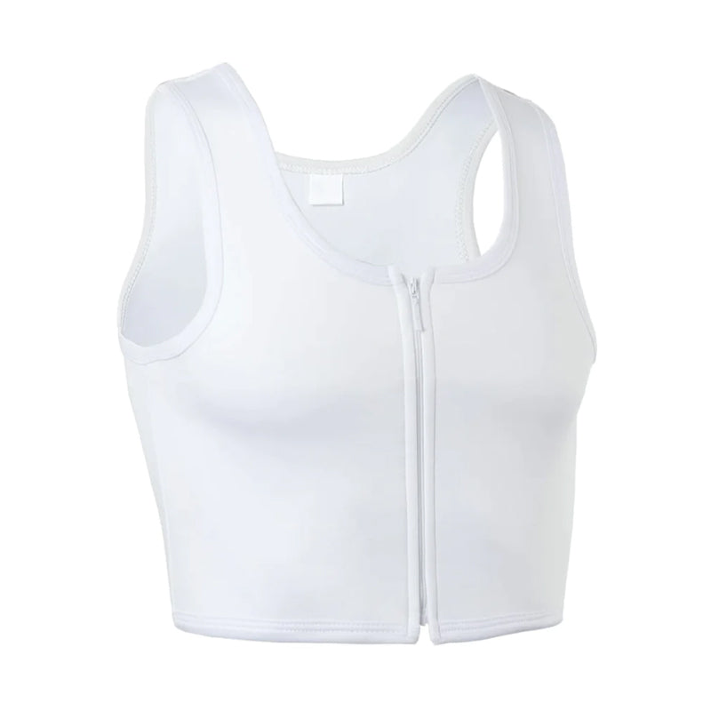 Thin front-zip bustier tank top