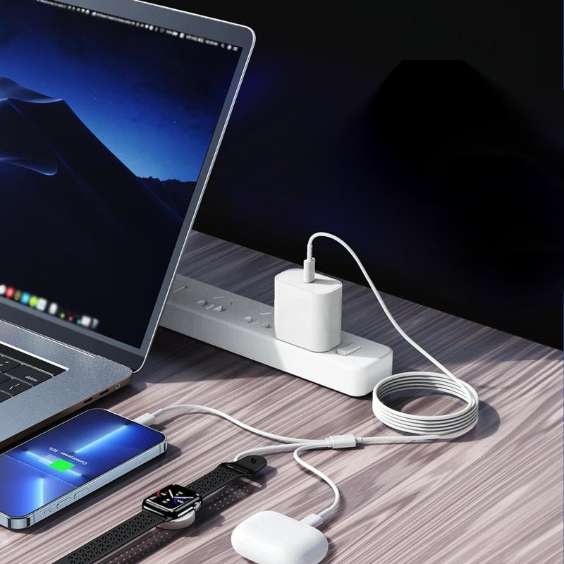 Magnetic 1-to-3 Wireless Charging Cable