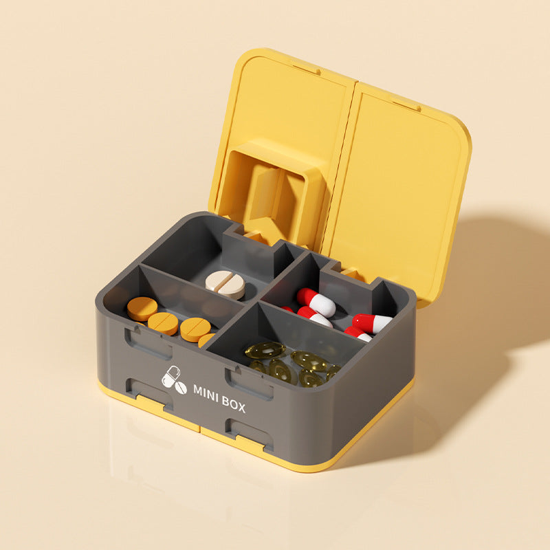 Portable Weekly Pill Organizer with Cutter