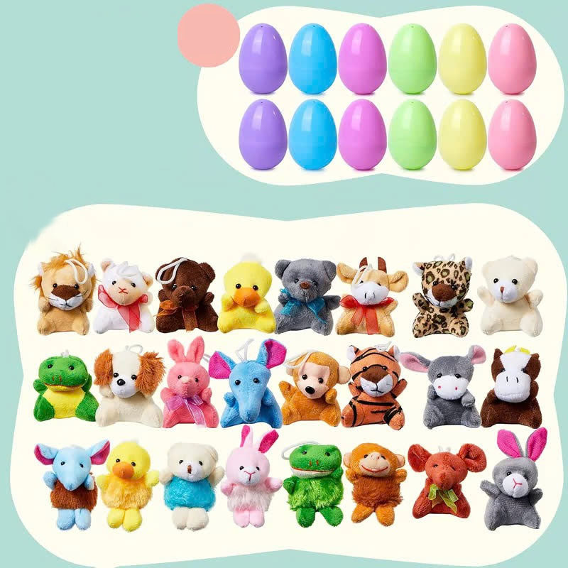 12/24 Pcs Prefilled Easter Eggs, Filled with Plush Animal Toys