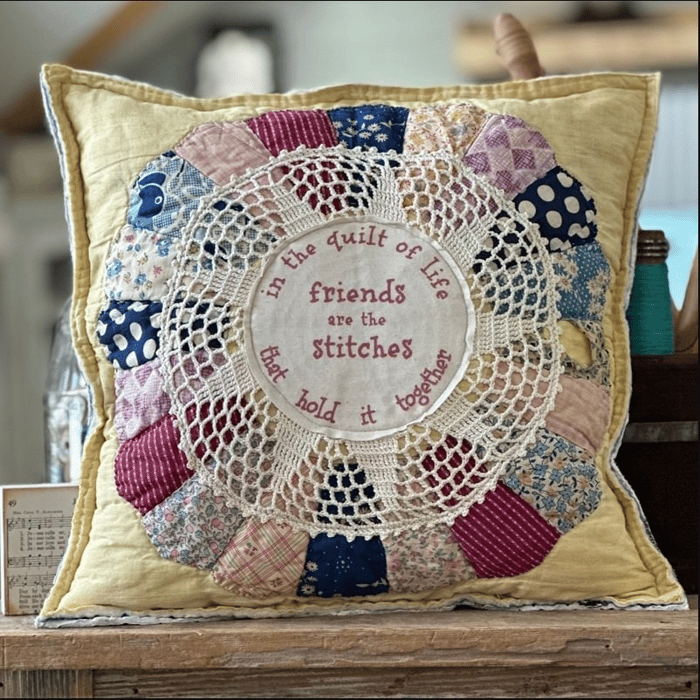 Vintage Quilt Friendship Pillow