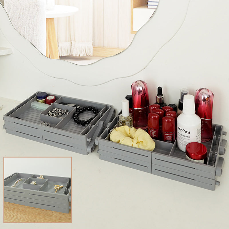 Foldable Makeup Organizer Jewelry and Cosmetics Drawer Storage Box