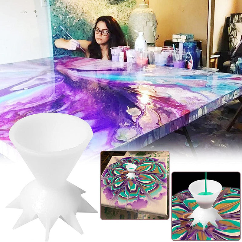 Pouring Paint Flower Split Art Cup