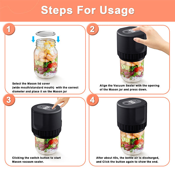 Electric vacuum sealing machine for Mason Jars