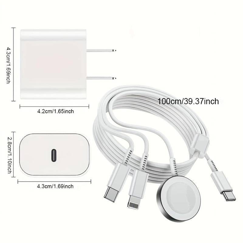 Magnetic 1-to-3 Wireless Charging Cable