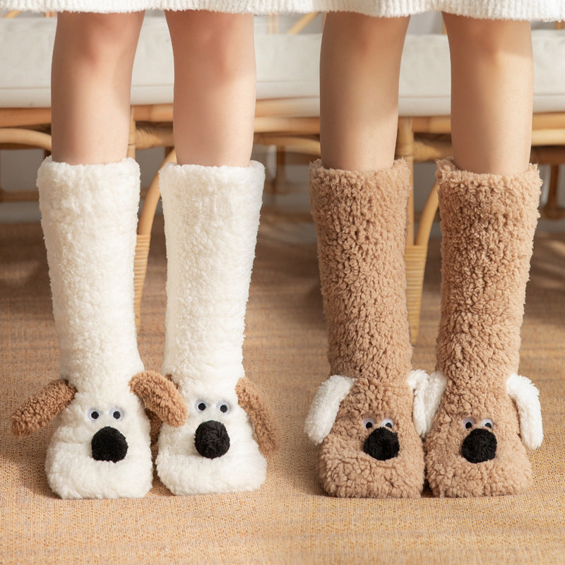 Cute Plush Dog Socks