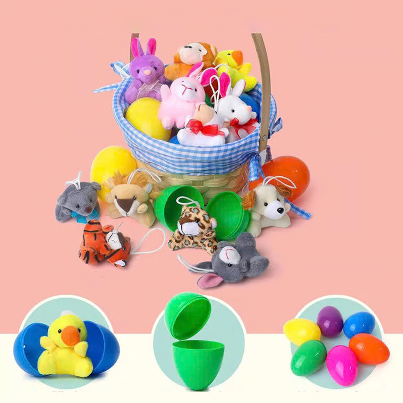 12/24 Pcs Prefilled Easter Eggs, Filled with Plush Animal Toys