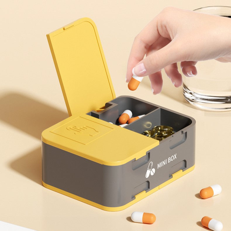 Portable Weekly Pill Organizer with Cutter