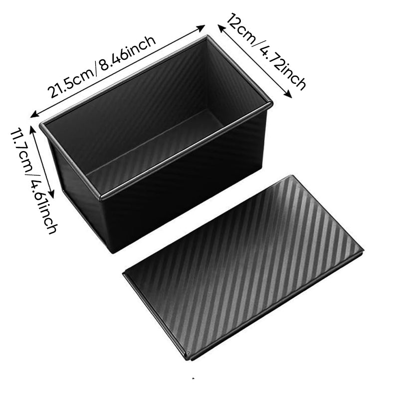 Golden Wavy Toast Box – Non-Stick Loaf Pan with Lid