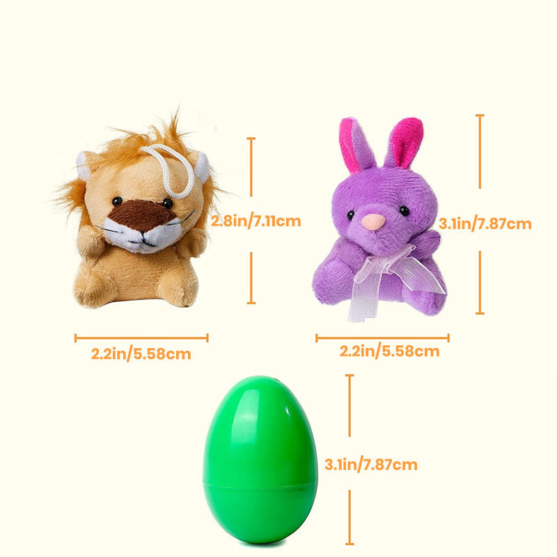 12/24 Pcs Prefilled Easter Eggs, Filled with Plush Animal Toys