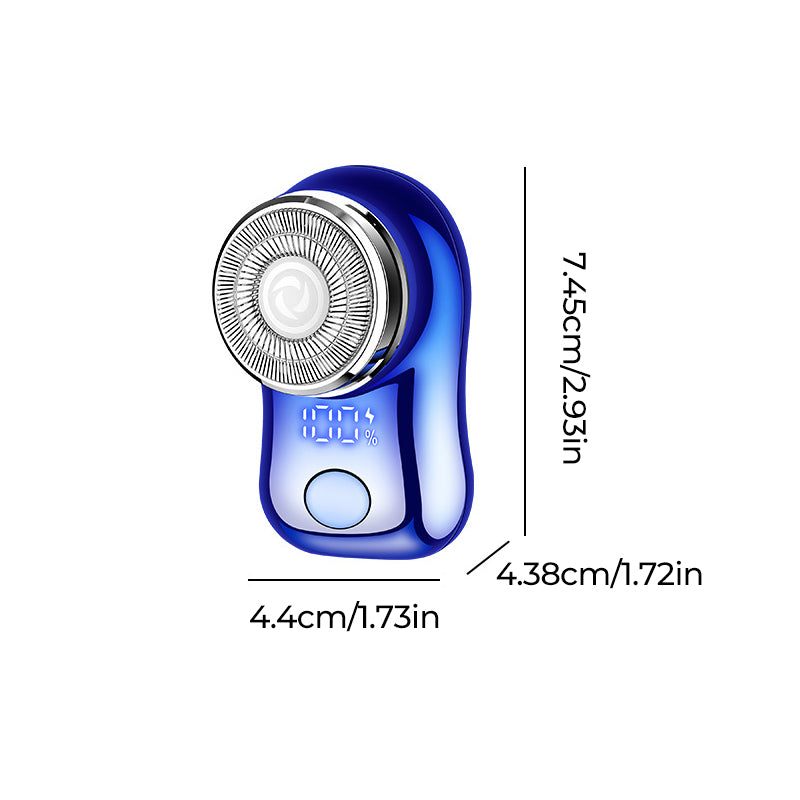 Mini Electric Shaver with Digital Power Display Dual-Ring Blade Mesh