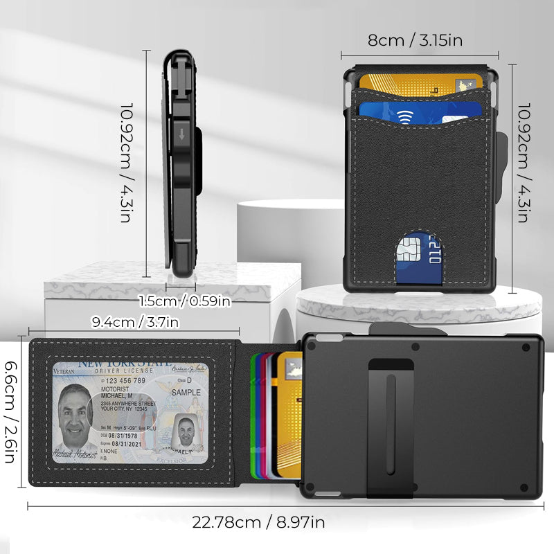 Men's Premium Wallet with AirTag Holder Anti-Theft Card Case