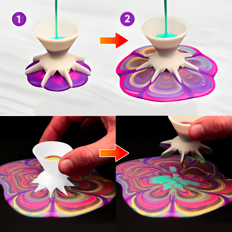 Pouring Paint Flower Split Art Cup