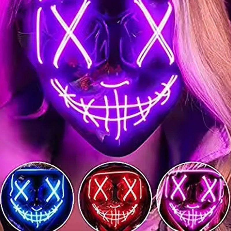 Halloween scary ghost face LED light mask