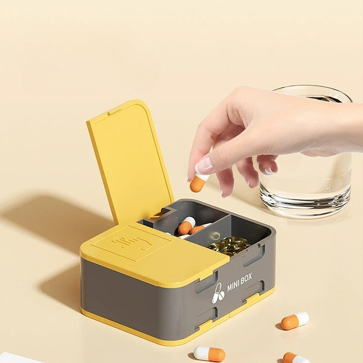 Portable Weekly Pill Organizer with Cutter