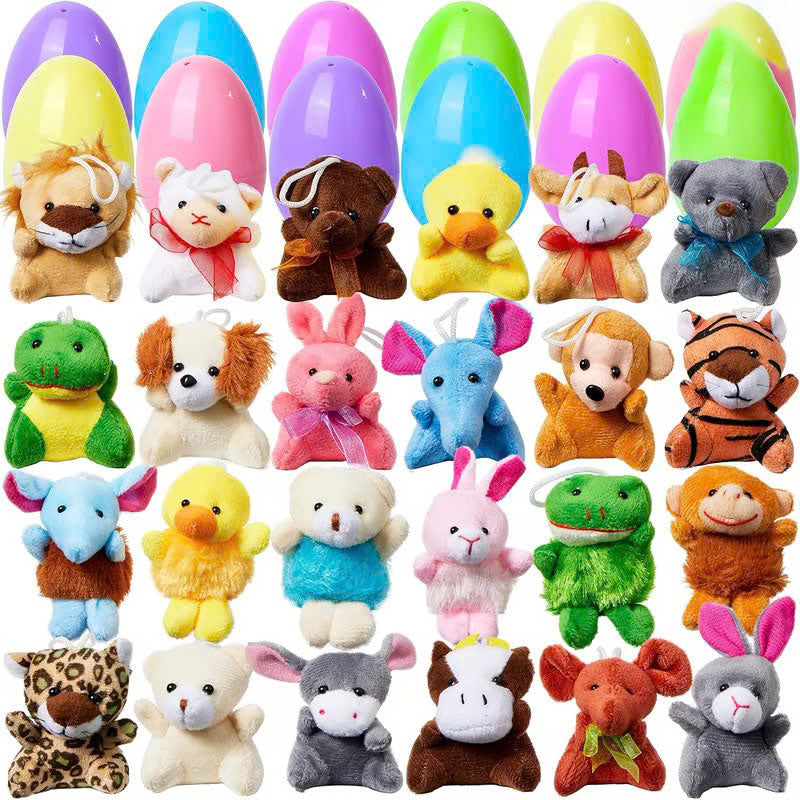 12/24 Pcs Prefilled Easter Eggs, Filled with Plush Animal Toys