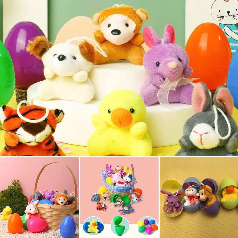 12/24 Pcs Prefilled Easter Eggs, Filled with Plush Animal Toys