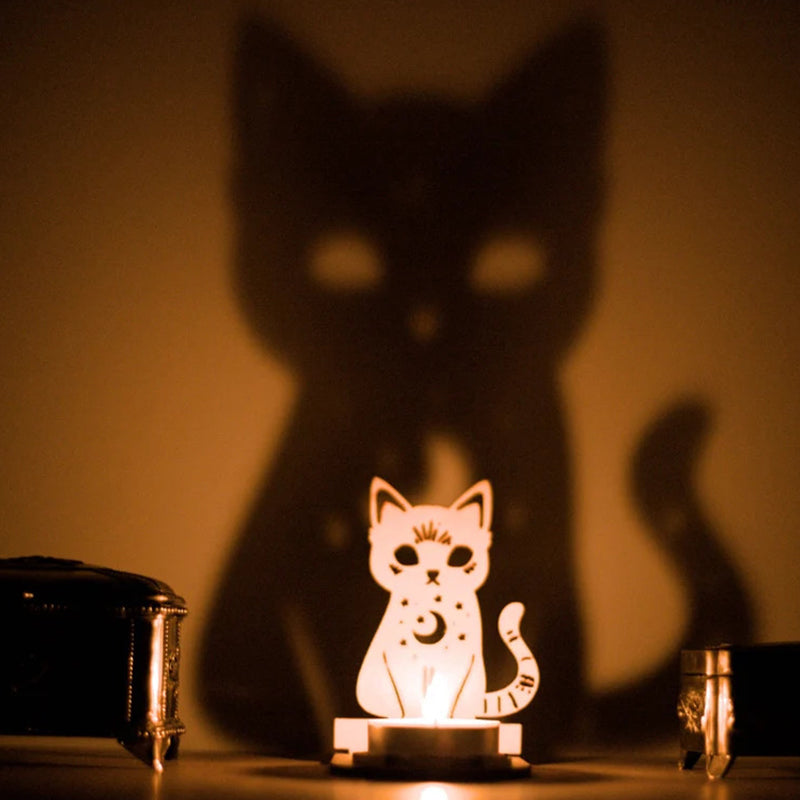 Spooky Skeleton Cat Tealight Holder