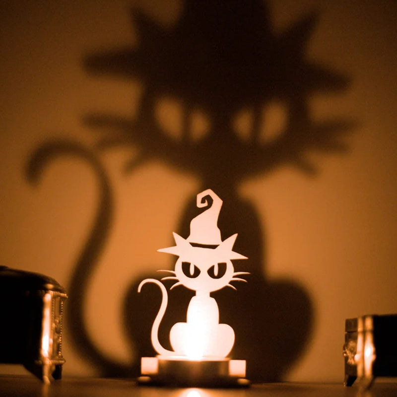 Spooky Skeleton Cat Tealight Holder