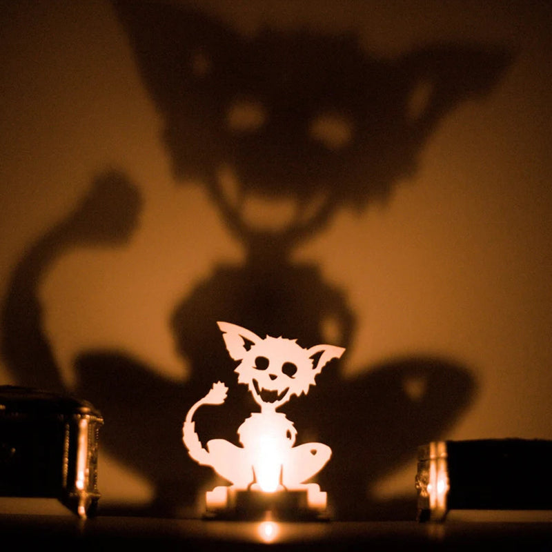 Spooky Skeleton Cat Tealight Holder