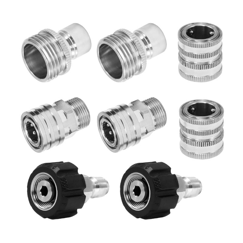 Stainless Steel High-Pressure Washer Adapter Kit – M22-14 to 3/8 Quick Connect