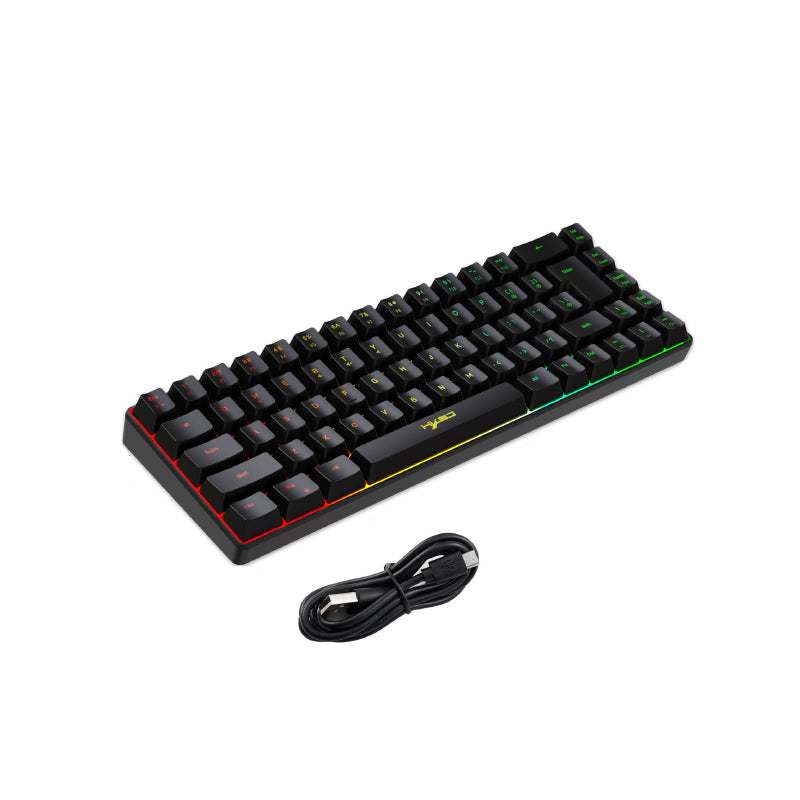 Portable Wired 68-Key RGB Gaming Keyboard