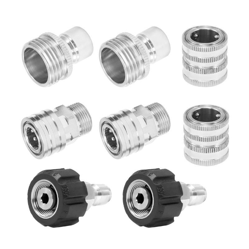 Stainless Steel High-Pressure Washer Adapter Kit – M22-14 to 3/8 Quick Connect