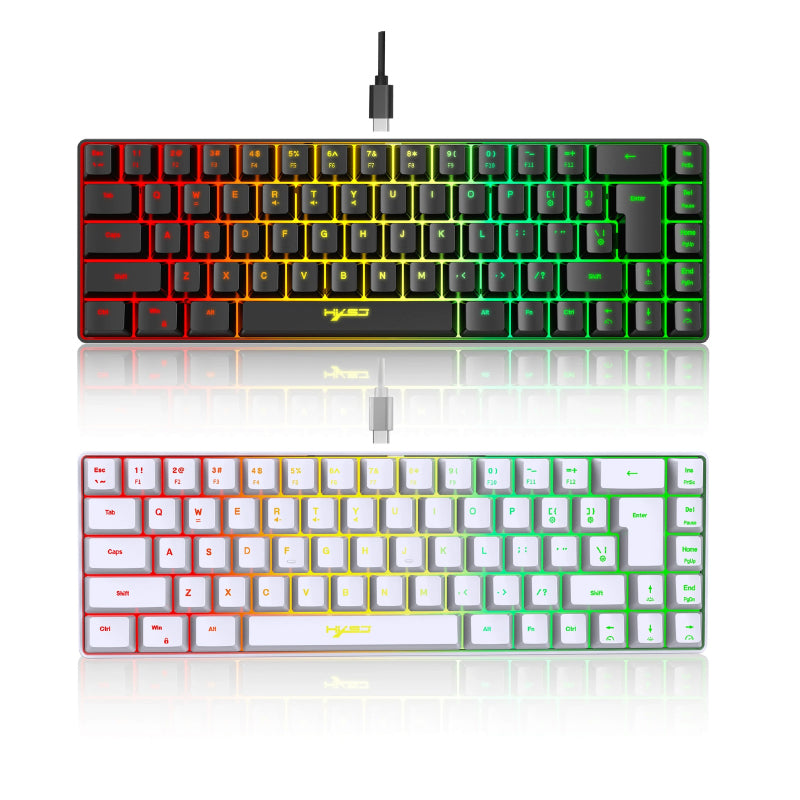 Portable Wired 68-Key RGB Gaming Keyboard