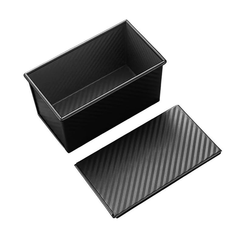 Golden Wavy Toast Box – Non-Stick Loaf Pan with Lid