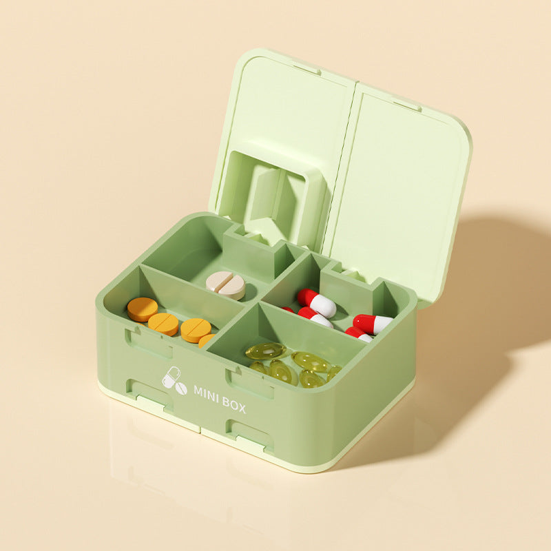 Portable Weekly Pill Organizer with Cutter