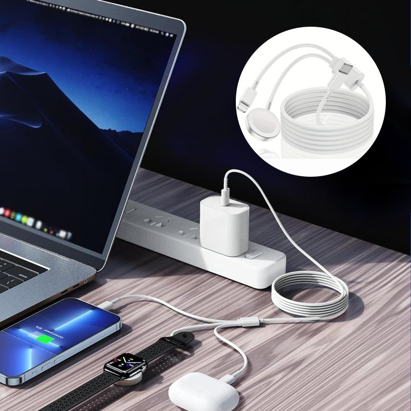 Magnetic 1-to-3 Wireless Charging Cable