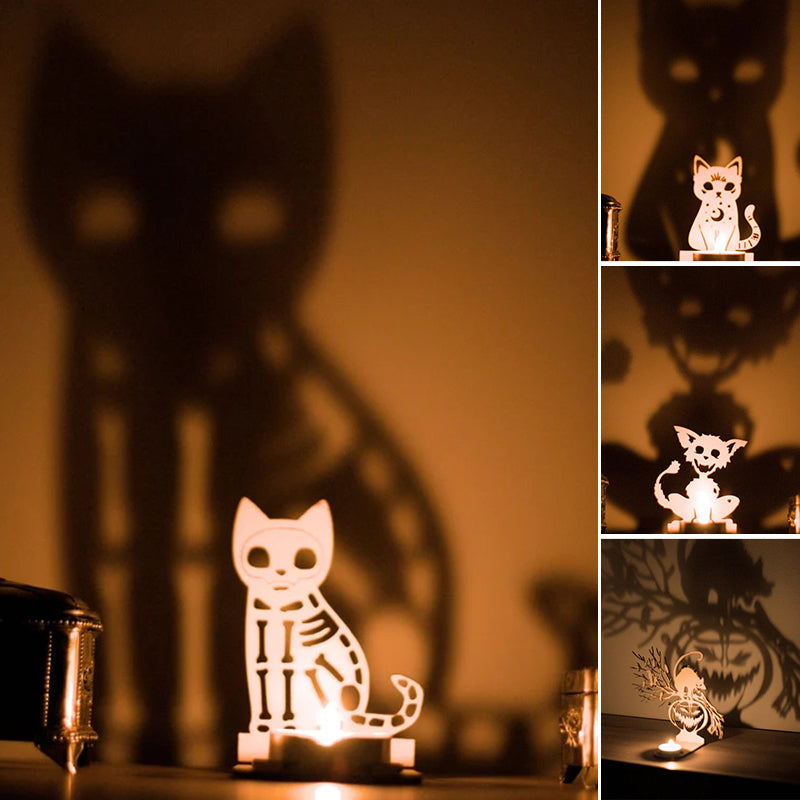 Spooky Skeleton Cat Tealight Holder