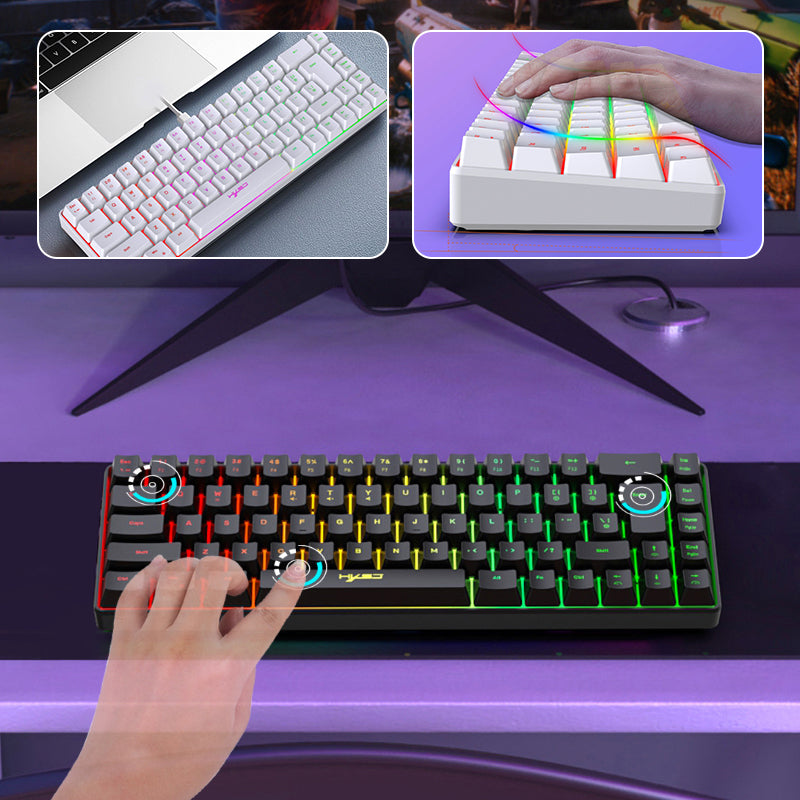 Portable Wired 68-Key RGB Gaming Keyboard