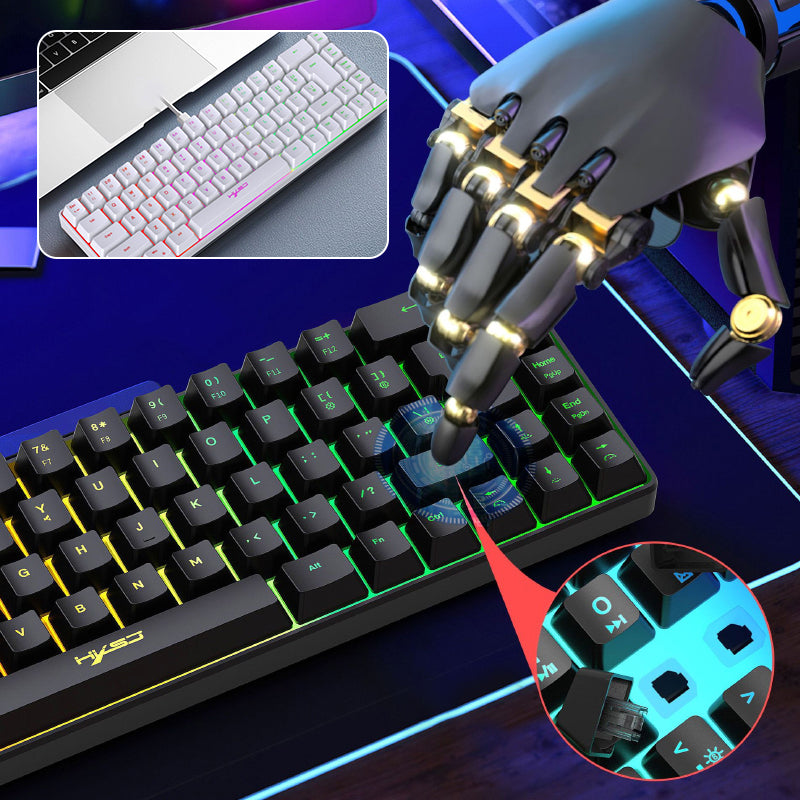 Portable Wired 68-Key RGB Gaming Keyboard