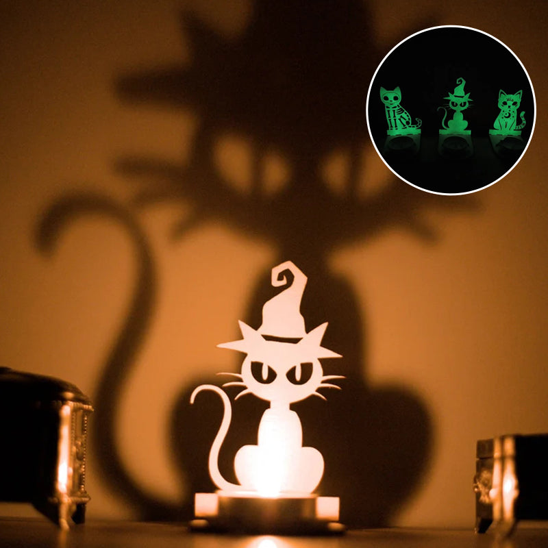 Spooky Skeleton Cat Tealight Holder