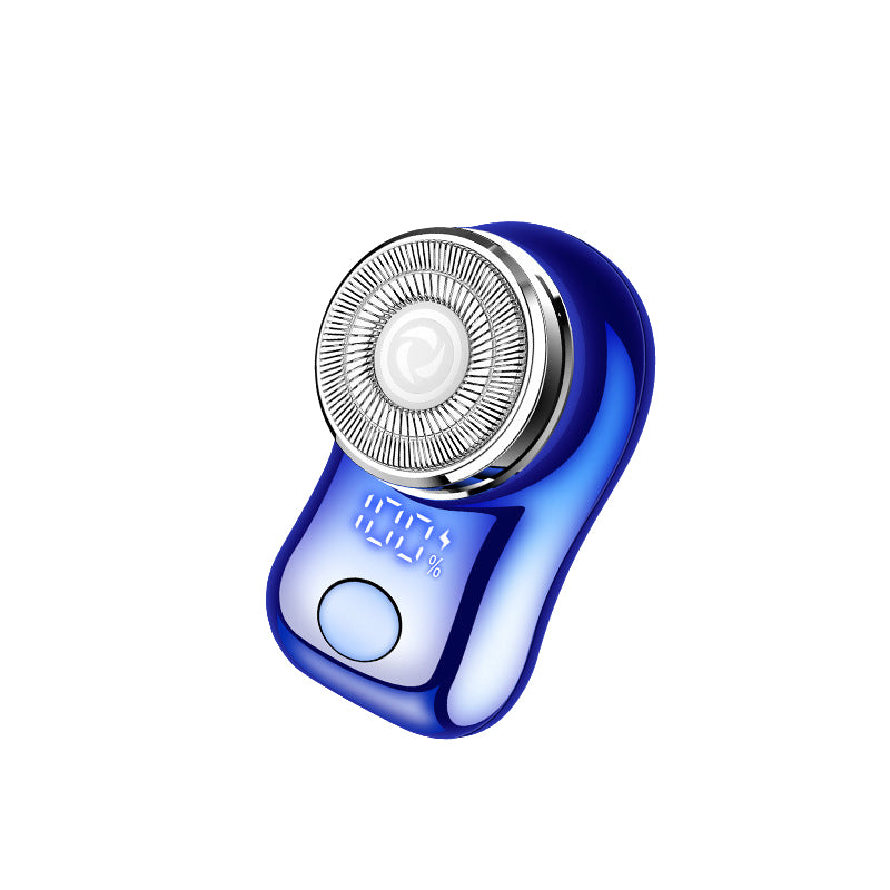 Mini Electric Shaver with Digital Power Display Dual-Ring Blade Mesh